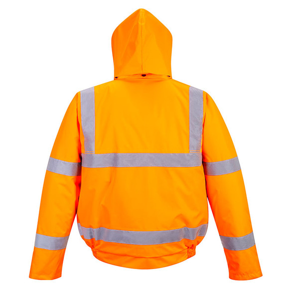 PortWest Class 3 Hi Vis Orange Bomber Jacket URT32 Back