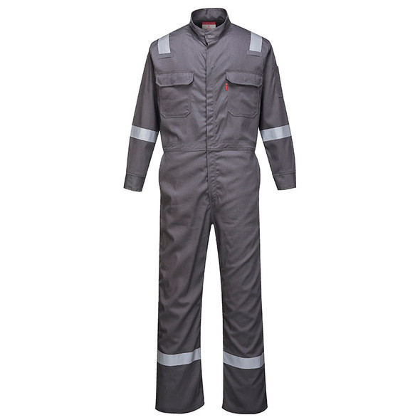 PortWest Flame Resistant Apparel Bizflame Iona Unlined Coverall FR94 Grey Front