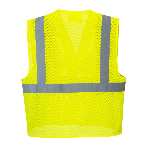 PortWest Class 2 Hi Vis Yellow Economy Mesh Vest UC492 Back PortWest Class 2 Hi Vis Yellow Economy Mesh Vest UC492 Back