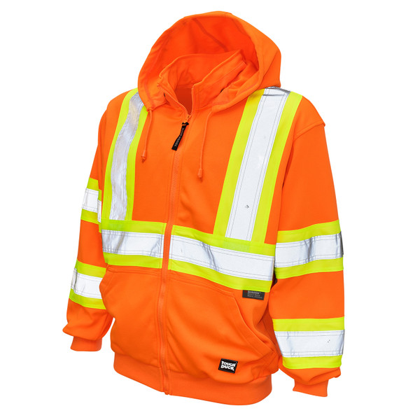 Tough Duck Class 3 X-Back Hi Vis Segmented Orange Pullover with