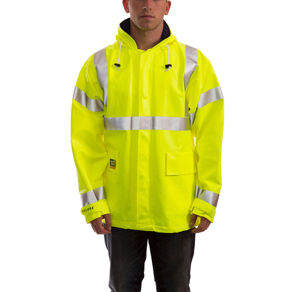 Tingley FR Class 3 Hi Vis Yellow Eclipse Rain Jacket J44122 Front Tingley FR Class 3 Hi Vis Yellow Eclipse Rain Jacket J44122 Front
