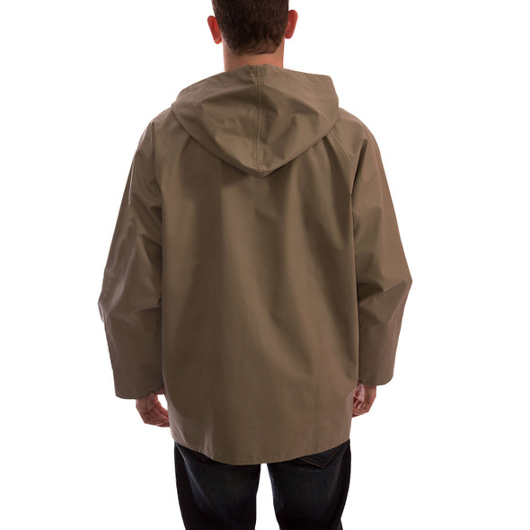 Tingley ASTM D6413 Industrial Olive Drab Magnaprene Chem Splash Jacket J12148 Back