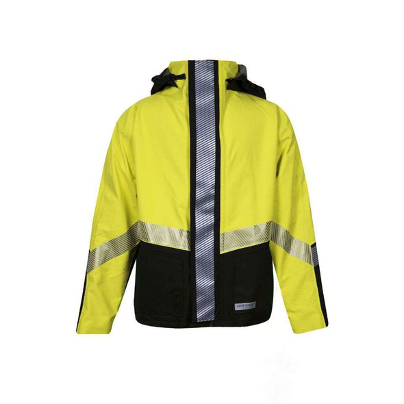 NSA FR Class 3 Hi Vis Yellow Hydrolite Made in USA Bomber Jacket with Segmented Tape HYDRO2BOM-YB Front