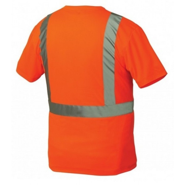 Pyramex Class 2 Hi Vis Orange Black Bottom Moisture Wicking T-Shirt RTS2120B Back