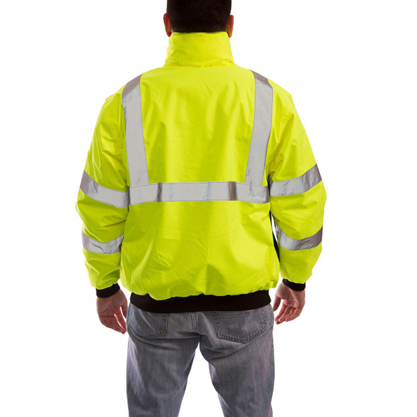 Tingley Class 3 Hi Vis Yellow Black Bottom Bomber Jacket J26002 Back of Jacket