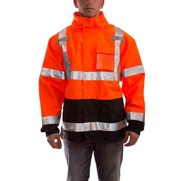 Tingley Class 3 Hi Vis Orange Black Bottom Icon Jacket J24129 Front