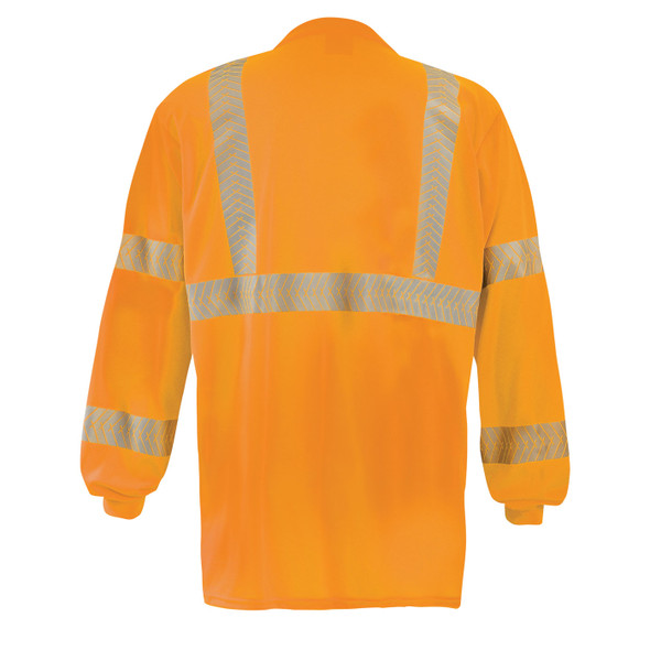 Occunomix Class 3 Hi Vis Long Sleeve T-Shirt with Segmented Tape and Chest Pocket LUX-TLSP3B Orange Back Occunomix Class 3 Hi Vis Long Sleeve T-Shirt with Segmented Tape and Chest Pocket LUX-TLSP3B Orange Back
