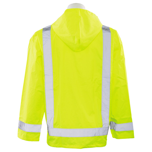 ERB Class 3 Hi Vis Lime Rain Jacket S373-L Back