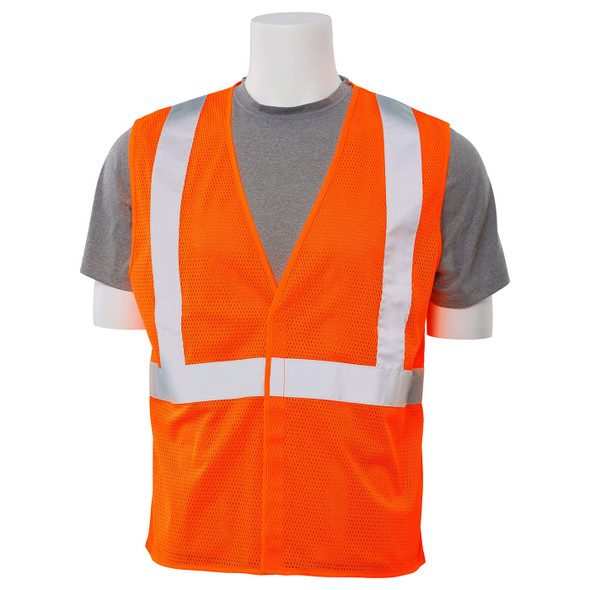ERB Class 2 Hi Vis Orange Economy Mesh Safety Vest S362-O Front