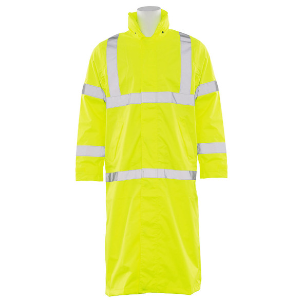ERB Class 3 Hi Vis Lime Full Length Raincoat S163-L Front