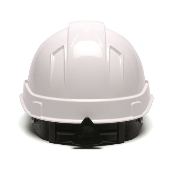 Box of 16 Pyramex Ridgeline Cap Style 6-Point Ratchet Hard Hats HP46110 White Back