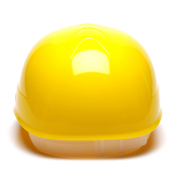 Box of 16 Pyramex Hi Vis Ridgeline 4-Point Glide Lock Bump Caps HP40030 Yellow Back