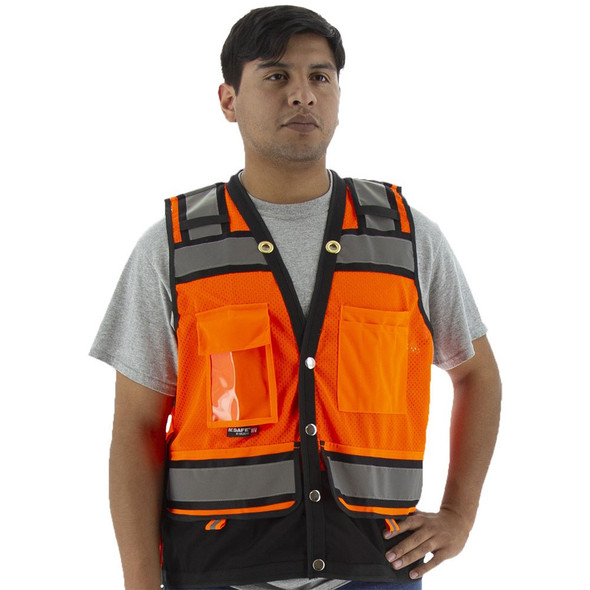 DeWALT Class 2 Hi Vis Green Heavy Duty Surveyor Vest with Black