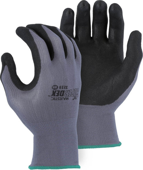 Case of 144 Pair Majestic SuperDex Micro Foam Nitrile Palm Coated Gloves 3228