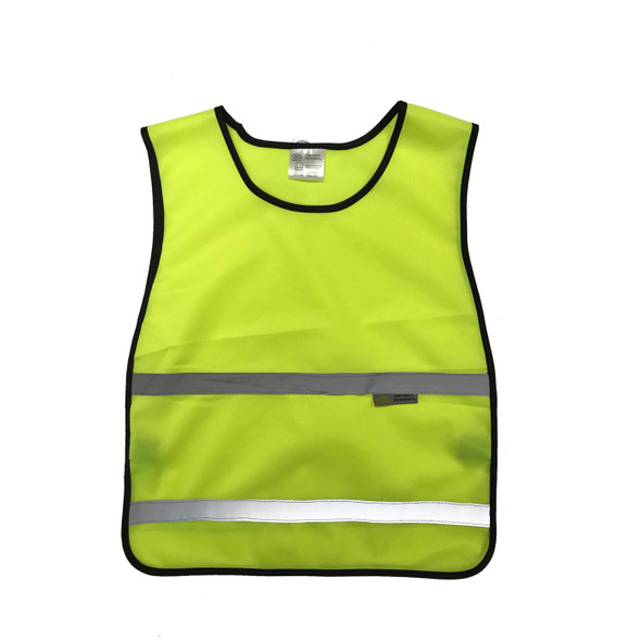 Non-ANSI Yellow Poly Tricot Youth Safety Vest for kids and children - SVY1500 Front