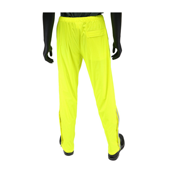 West Chester Non-ANSI Hi Vis Yellow Stretch Rain Pants 4540P Back