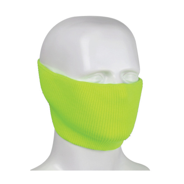 PIP Made in USA Hi Vis Yellow Polyester 2-Ply Ribbed Knit Face Cover 230-FPC-HVC-5 PIP Made in USA Hi Vis Yellow Polyester 2-Ply Ribbed Knit Face Cover 230-FPC-HVC-5