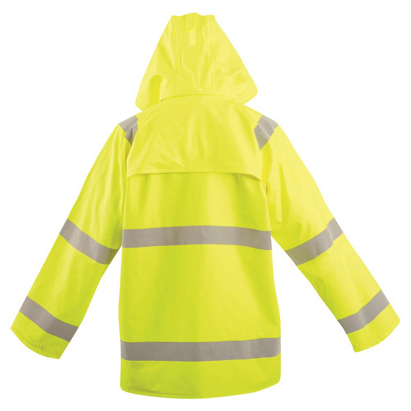 Occunomix FR Class 3 Hi Vis Yellow Rain Jacket LUX-TJRFR2 Back