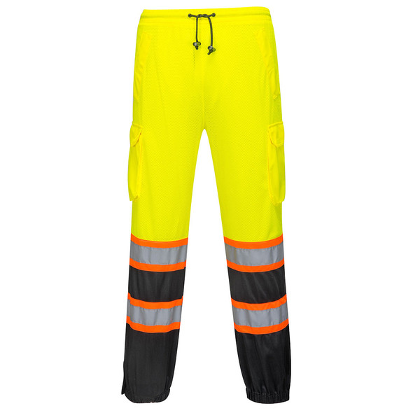 PortWest Class E His Yellow Black Bottom Mesh Overpants US388 Front