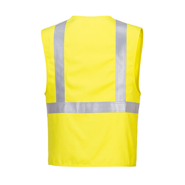 PortWest FR Class 2 Hi Vis Yellow Woven Vest UFR23 Back