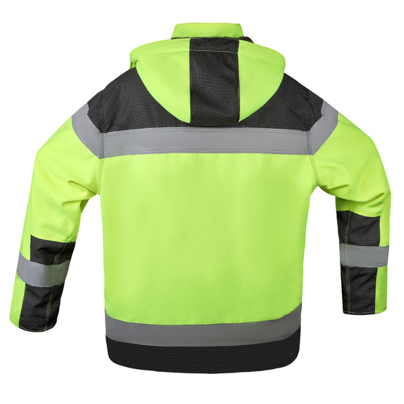 GSS Class 3 Hi Vis Lime Black Bottom ONYX QUARTZ Teflon Shield Safety Jacket 8515 Back