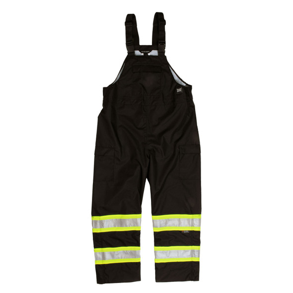 Tough Duck Type E Enhanced Visibility Black Rain Bib Overall SB04BLK Front