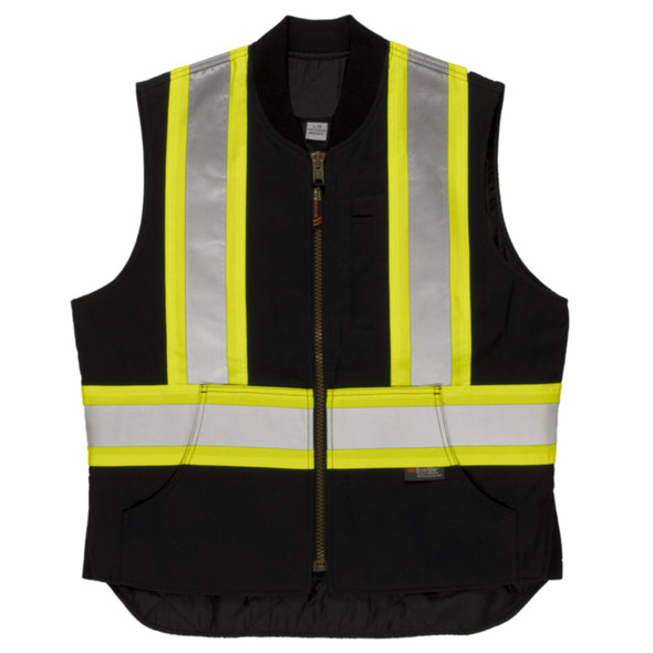 Tough Duck Class 1 Enhanced Visibility X-Back Black Duck Safety Vest SV06BLK Back