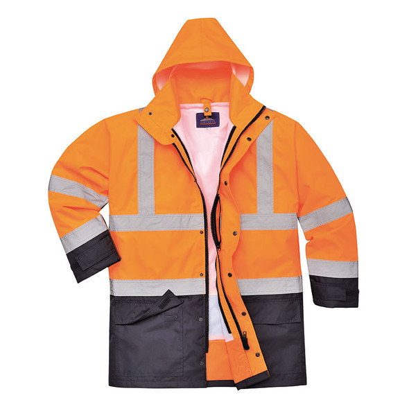 PortWest Class 3 Hi Vis Yellow 7-in-1 Traffic Jacket US427