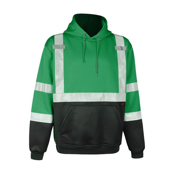 Dark Green - GSS Non-ANSI Enhanced Visibility Reflective Pullover Hoodie 7016