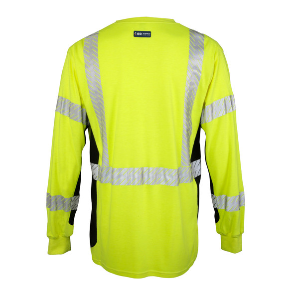 Kishigo FR Long Sleeve Henley Hi Vis T-Shirt F594 back