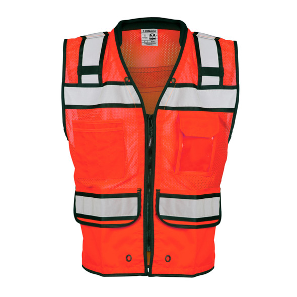 Kishigo High Performance Surveyors Vest Fluorescent Red S5704