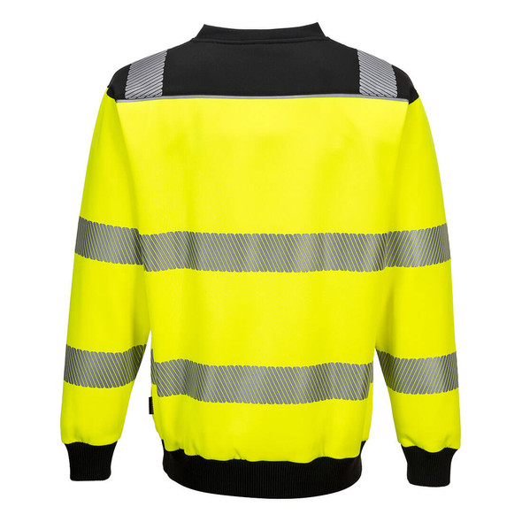 PortWest TPW3 Hi-Vis Crew Neck Sweatshirt Red - Yellow PW379