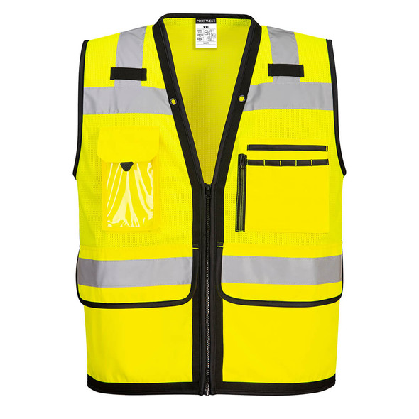 PortWest Heavy Duty Surveyor Vest Yellow US378