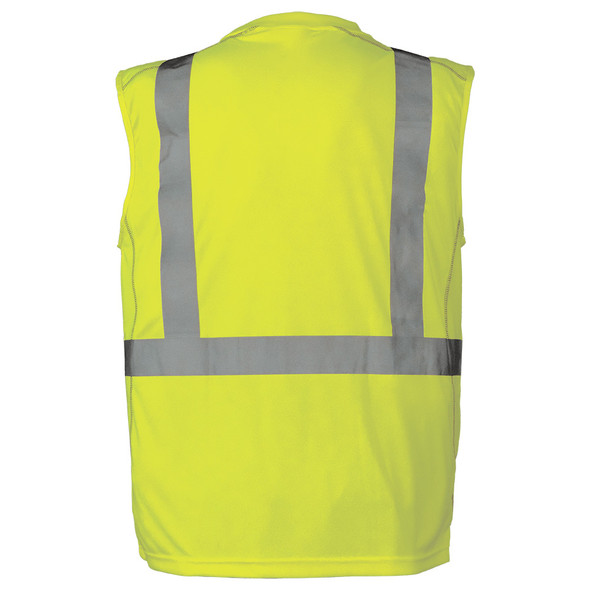 FrogWear® HV Premium Athletic-Type High-Visibility Black Bottom Sleeveless Safety Shirt 