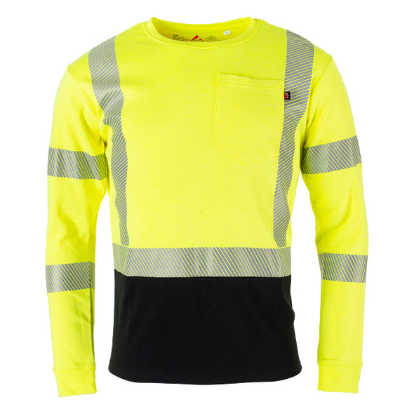 Flamesafe FR Hi Vis Black Bottom T-shirt Class 3 TSHMA-HVBK front