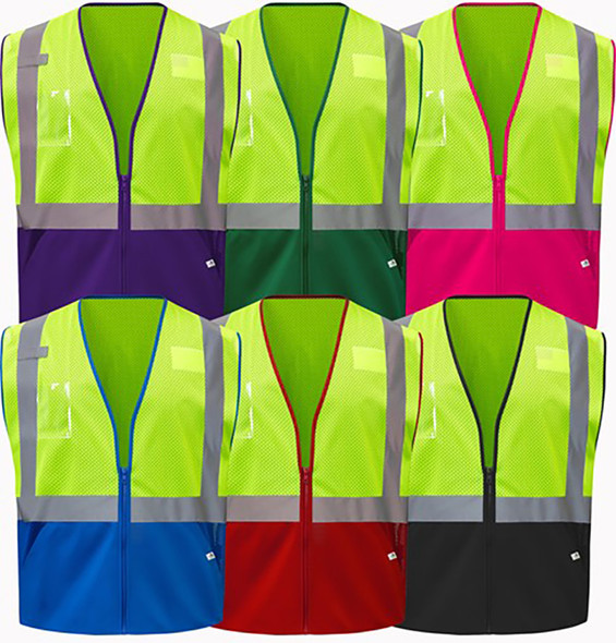 Eco, Repreve® Recycled Polyester Colored Class 2 Vest 1013-1019