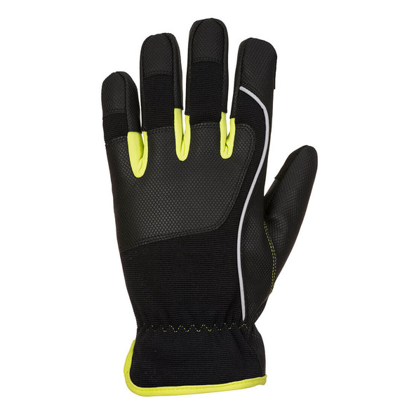 Portwest PW3 Mechanic 540 PU Reinforced Palm Glove Black-Yellow