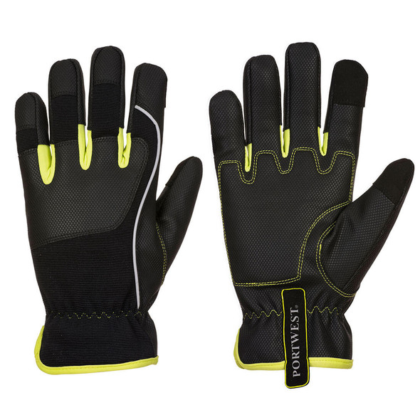 Portwest PW3 Mechanic 540 PU Reinforced Palm Glove Black-Yellow A771