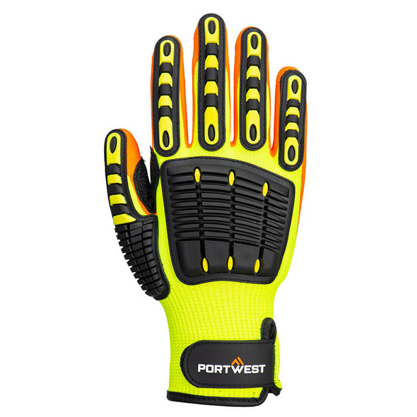 Portwest Impact 13 Nitrile Reinforced Palm Glove Yellow-Orange