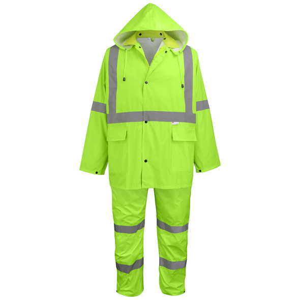 FrogWear® HV Three-Piece High-Visibility Rain Suit - GLO-8000