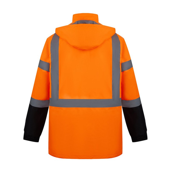 Water Resistant Safety Orange Parka Jacket SAJ7210 back
