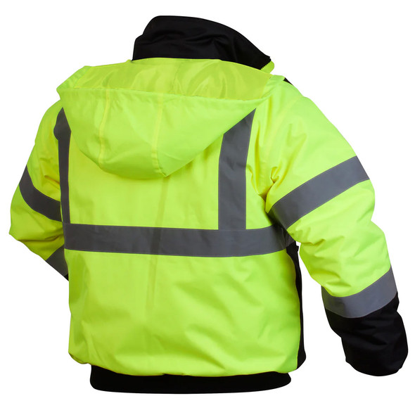 Black Bottom Weatherproof Bomber Jacket Quilted Liner RJ3210 Back