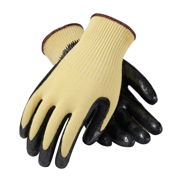 PIP Box of 72 Pair A2 Cut Level Hi Vis Yellow Kevlar Seamless Gloves Smooth Grip 09-K1400 Top