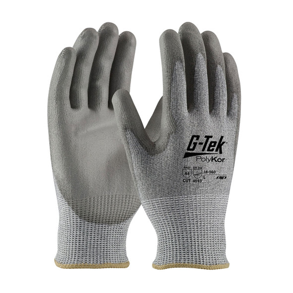 PIP Case of 72 Pair A4 Cut Level G-Tek PolyKor Seamless Knit Smooth Grip Safety Gloves 16-560