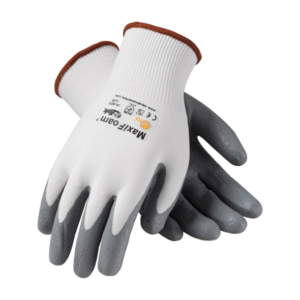 Airgas - PIP34-844/XL - Protective Industrial Products X-Large MaxiFlex®  Endurance by ATG® 15 Gauge Black And Microdot Nitrile Palm And Finger  Coated Work Gloves With Gray Nylon And Lycra® Liner And Continuous