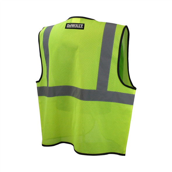 DeWALT Class 2 Hi Vis Green Economy Mesh Vest with Black Trim DSV220 Back