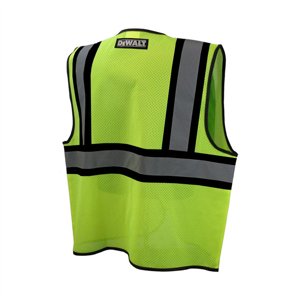 DeWALT Class 2 Hi Vis Lime Two Tone Mesh Vest DSV221 Back