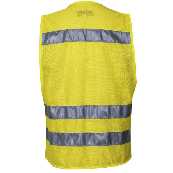 NSA Class 2 Hi Vis Yellow Mesh Made in USA Traffic Safety Vest with Zipper Front VNT8150 Back