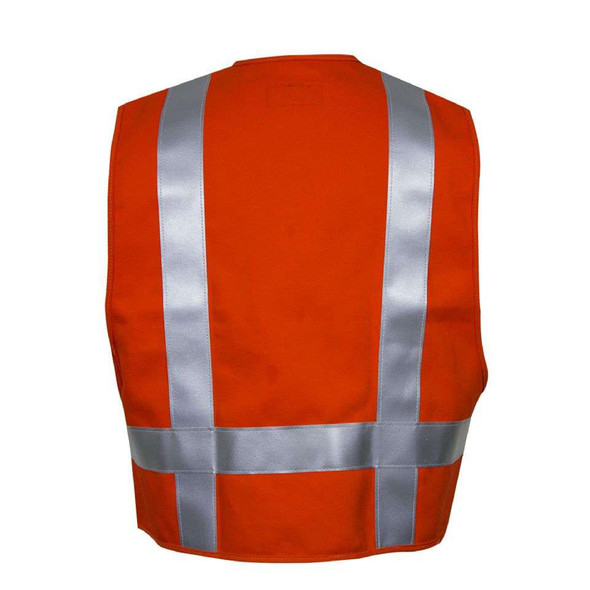 NSA FR Non-ANSI Hi Vis Orange Made in USA Electricians Safety Vest VNT99223 Back