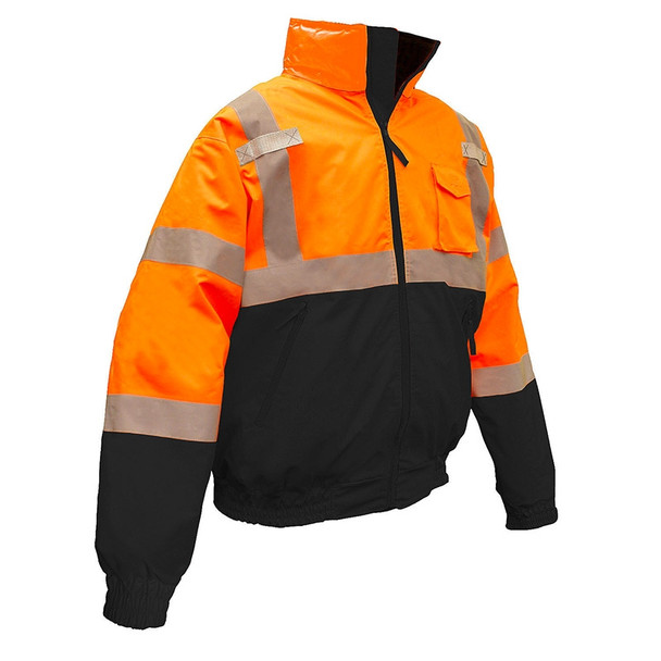 Radians Class 3 Hi Vis Orange Black Bottom 2-in-1 Bomber Jacket SJ110B-3ZOS Front